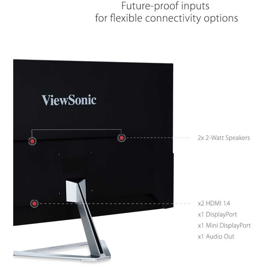 ViewSonic VX3276-2K-MHD 32 Inch Widescreen IPS 1440p Monitor with Ultra-Thin Bezels, HDMI DisplayPort and Mini DisplayPort