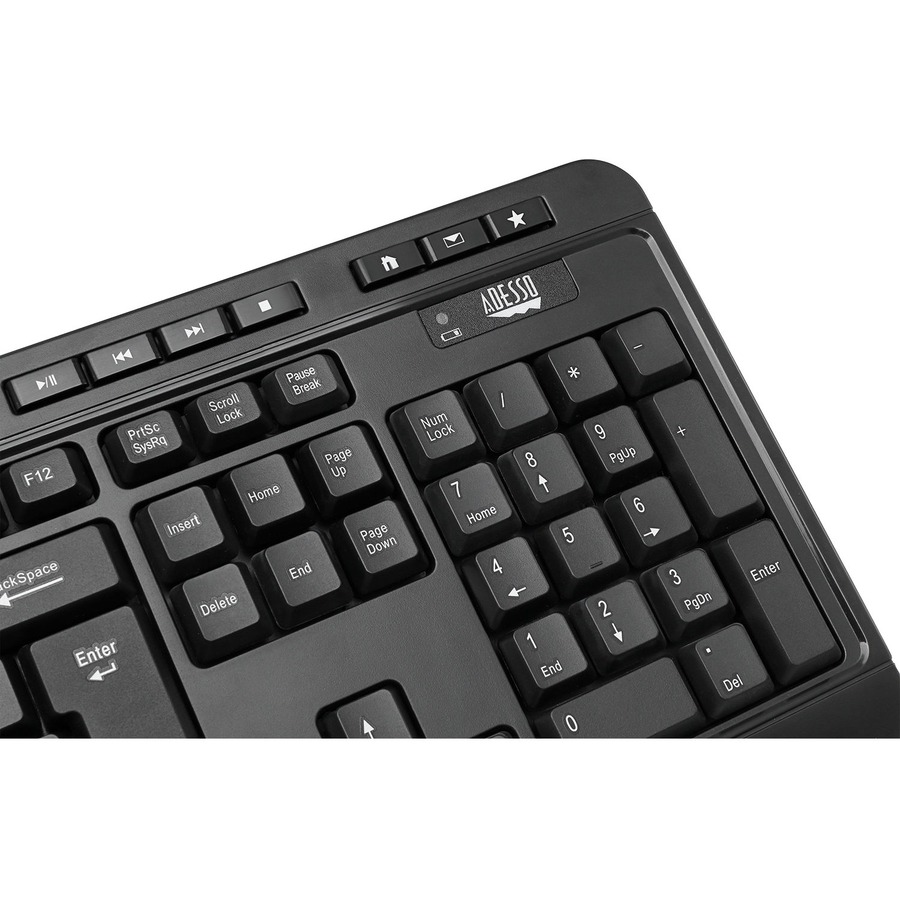 Adesso Antimicrobial Wireless Desktop Keyboard and Mouse