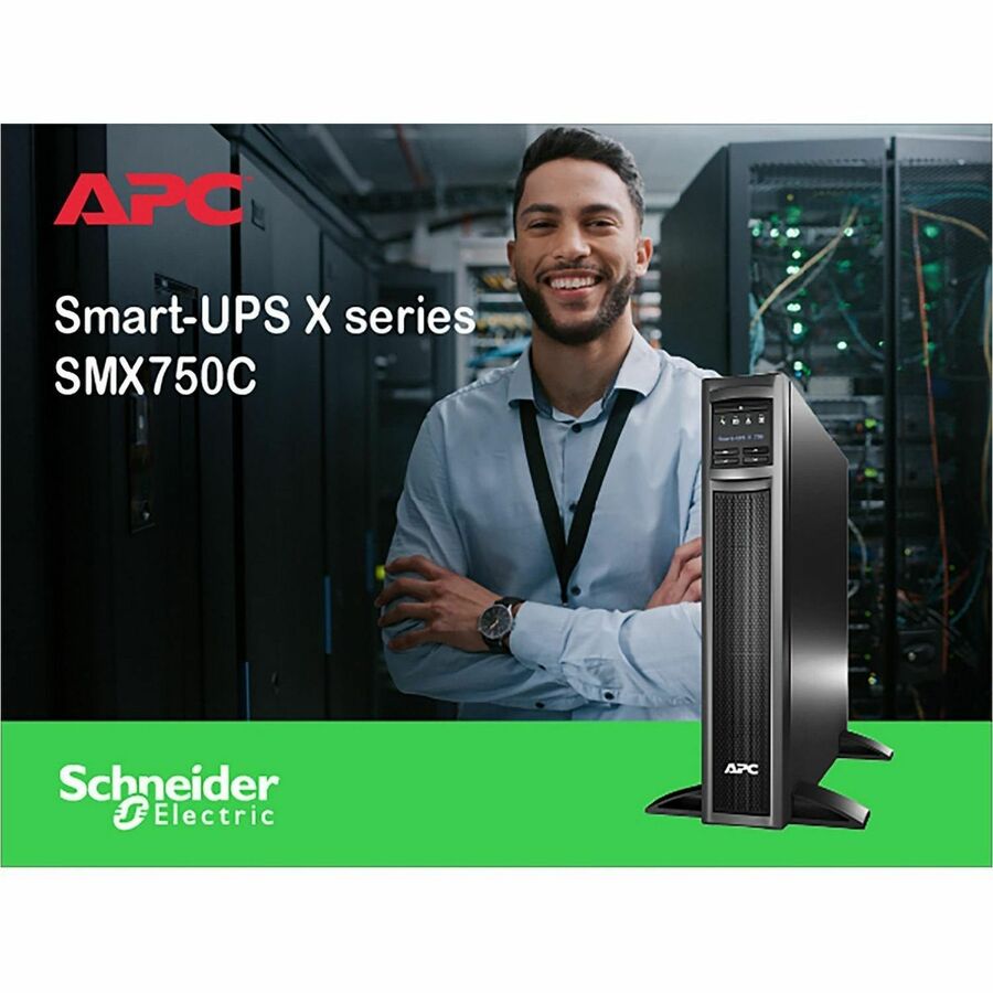 APC Smart-UPS X, Line Interactive, 750VA, Rack/tower convertible 2U, 120V, 8x 5-15R NEMA, SmartConnect port, Extended runtime