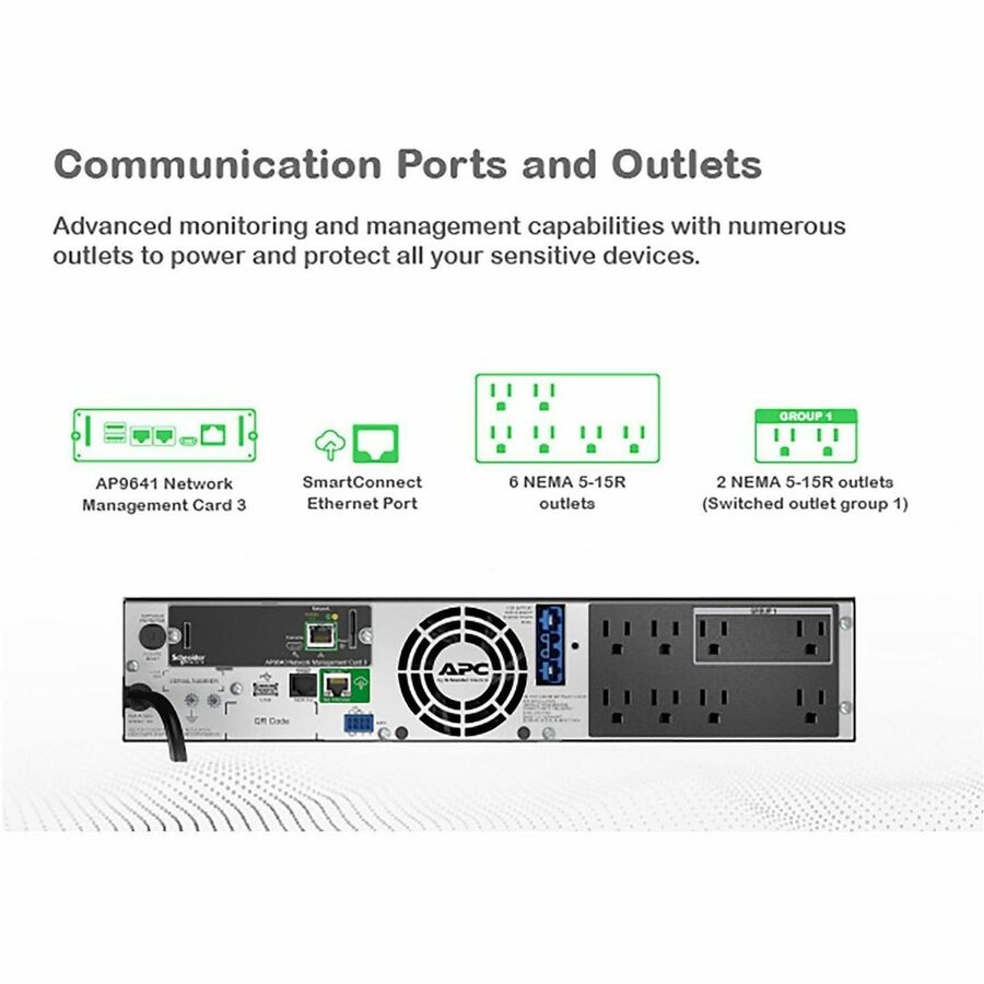 APC Smart-UPS X, Line Interactive, 750VA, Rack/tower convertible 2U, 120V, 8x 5-15R NEMA, SmartConnect port+NMC, Extended runtime