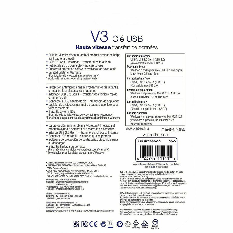 64GB Store 'n' Go&reg; V3 USB 3.2 Gen 1 Flash Drive - 2pk - Red, Blue - 64GB - 2pk - Red, Blue