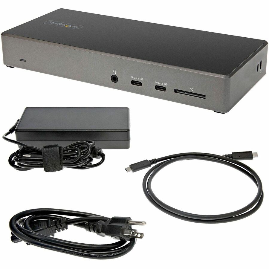 StarTech USB C Dock, Triple 4K Monitor USB-C Docking Station with DP 1.4 & DSC, 2x DisplayPort & 1x HDMI, 100W PD, 6x USB (2x 10Gbps)