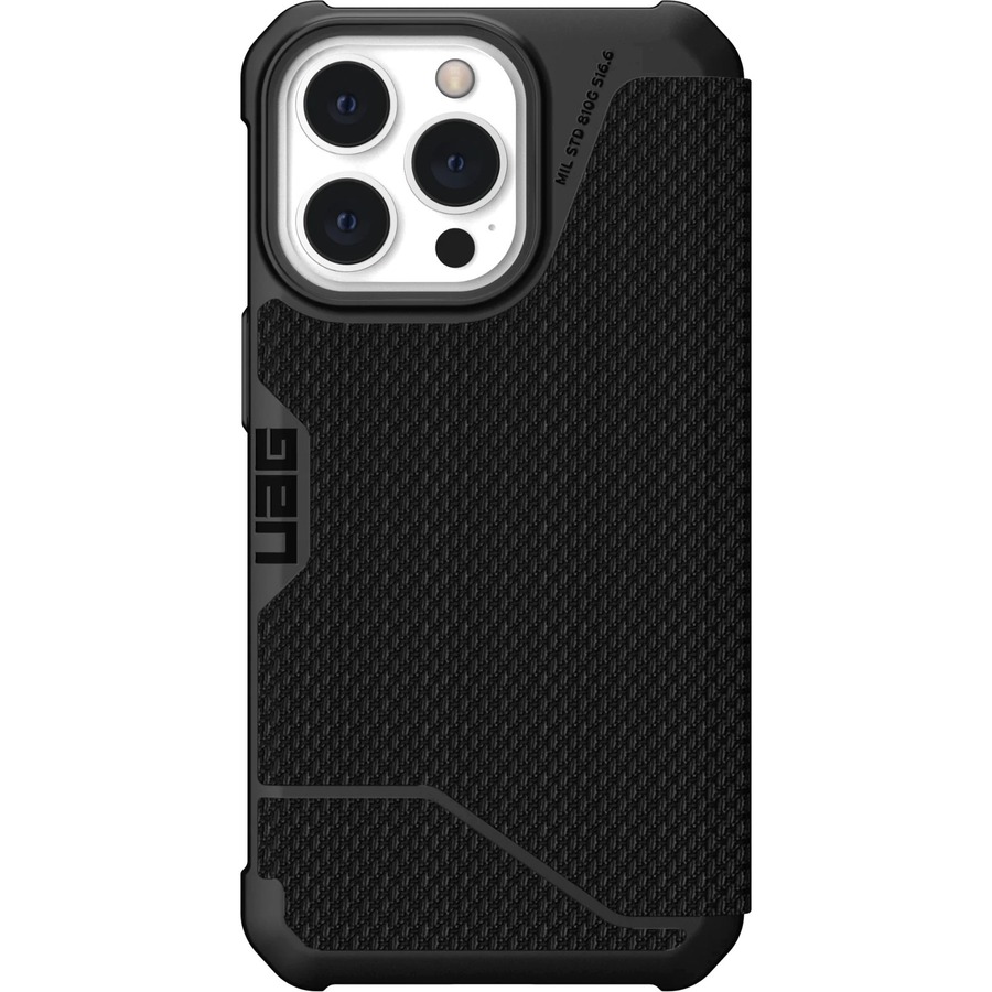 Urban Armor Gear Metropolis Rugged Carrying Case (Folio) Apple iPhone 13 Pro Smartphone - Kevlar Black