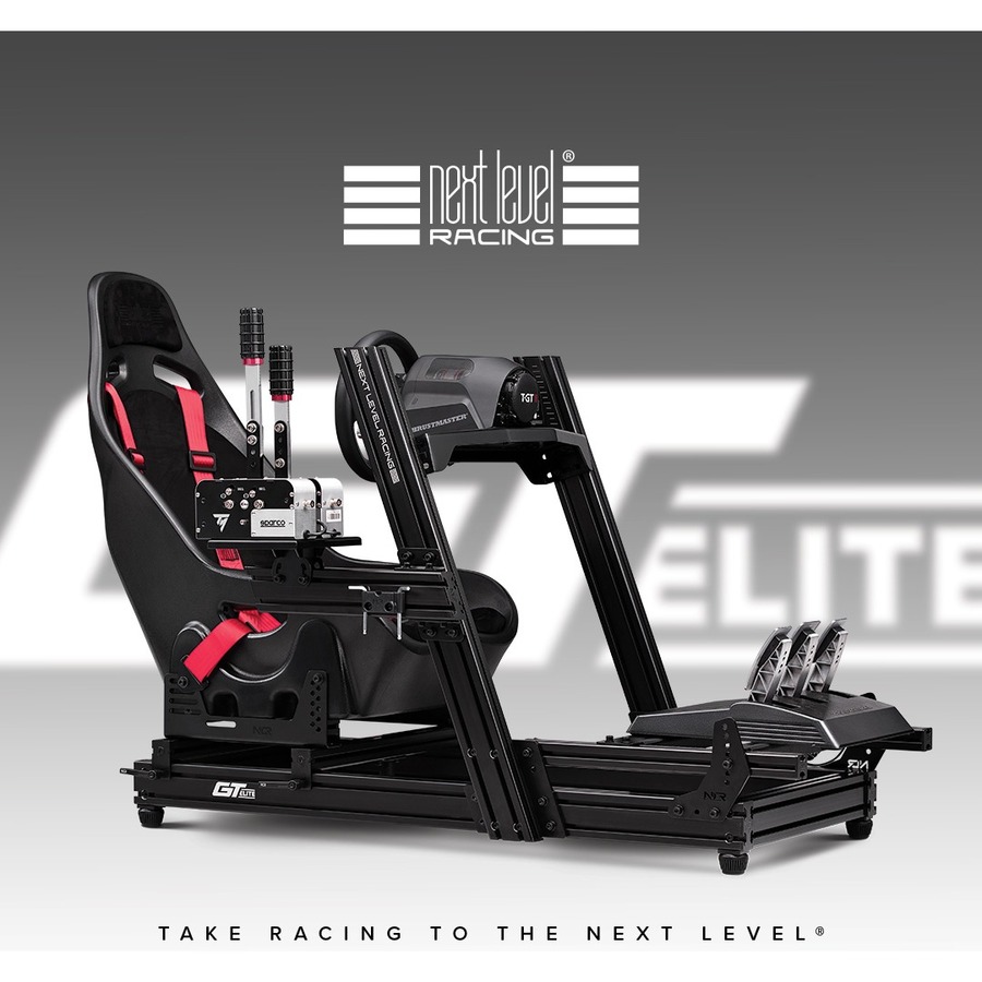 Next Level Racing GTElite Racing Simulator Cockpit- Wheel Plate Edition - Carbon, Steel