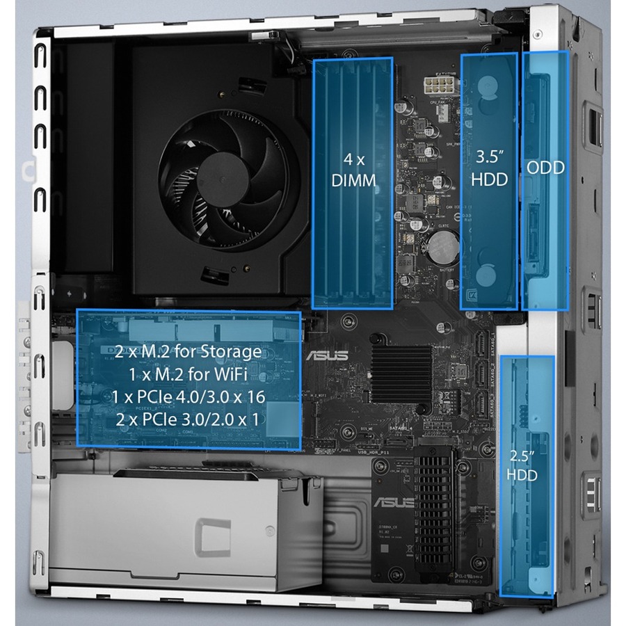 Asus ExpertCenter D700SD-XH504 Desktop Computer - Intel Core i5 12th Gen i5-12400 Hexa-core (6 Core) 2.50 GHz - 16 GB RAM DDR4 SDRAM - 512 GB M.2 PCI Express NVMe SSD - Small Form Factor - Black