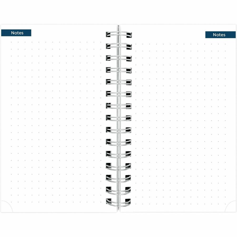 Blueline Blossom Academic 12-Month Daily Planner, 8" x 5" , English, Navy