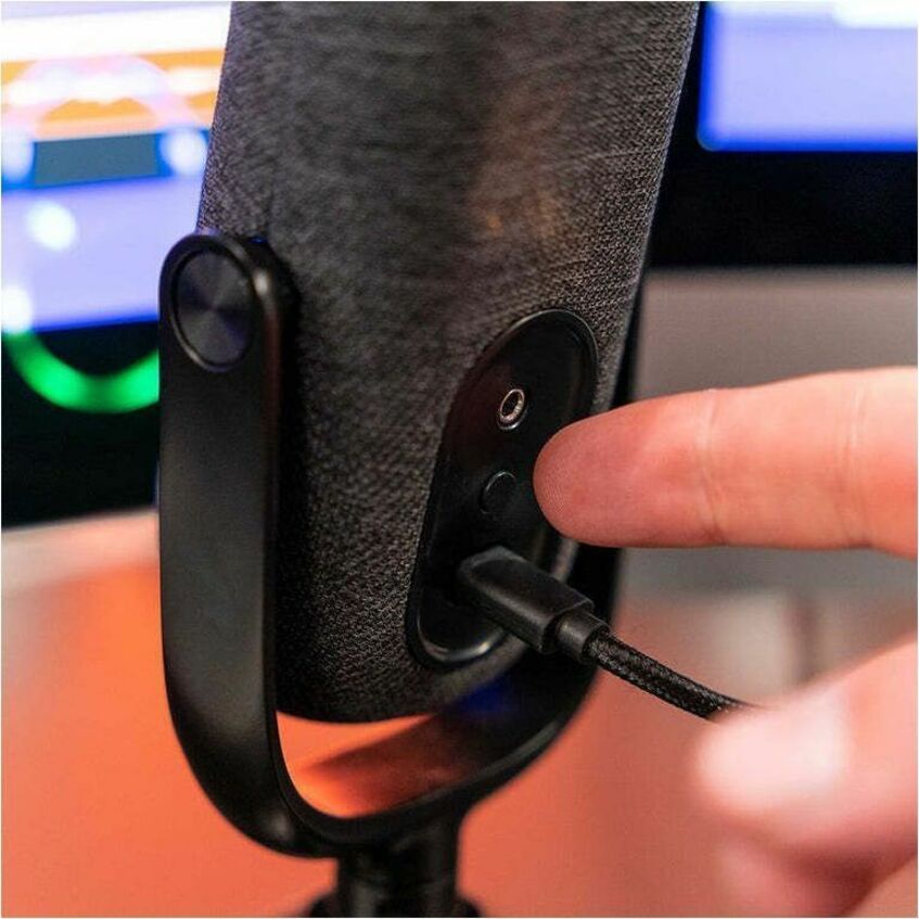 Black EPIC TALK USB desktop microphone for voice calls and content recording — alternate view 10