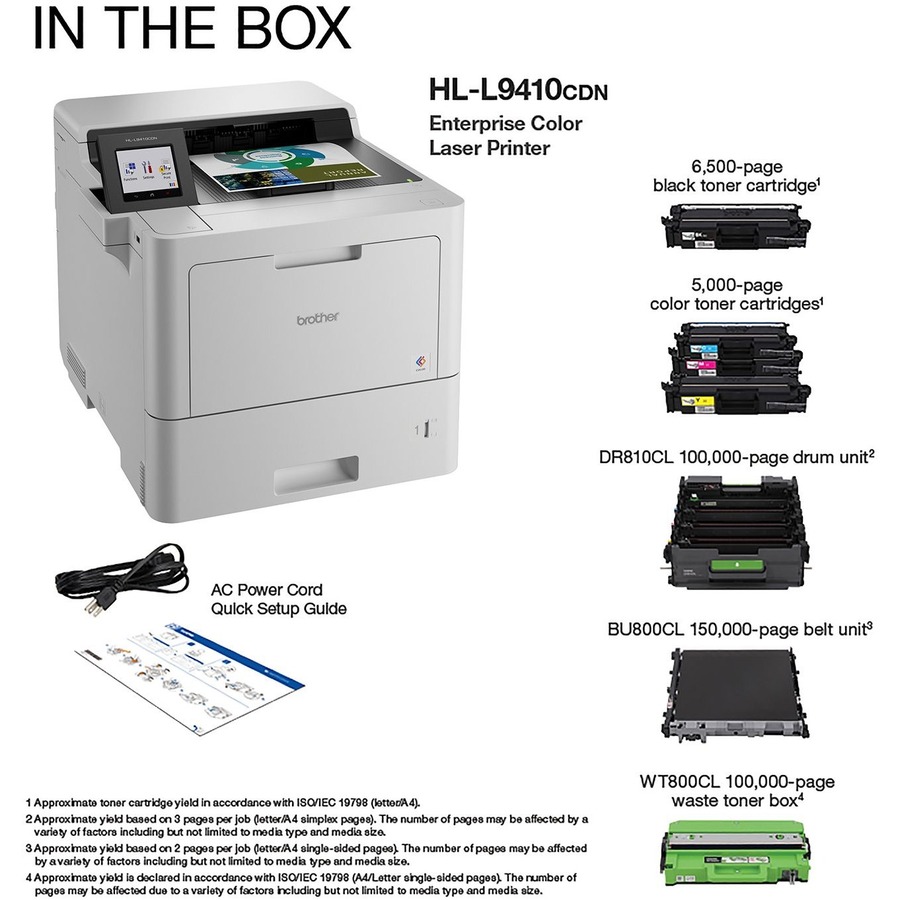 Brother HL-L9410CDN Enterprise Color Laser Printer with Fast Printing, Large Paper Capacity, and Advanced Security Features