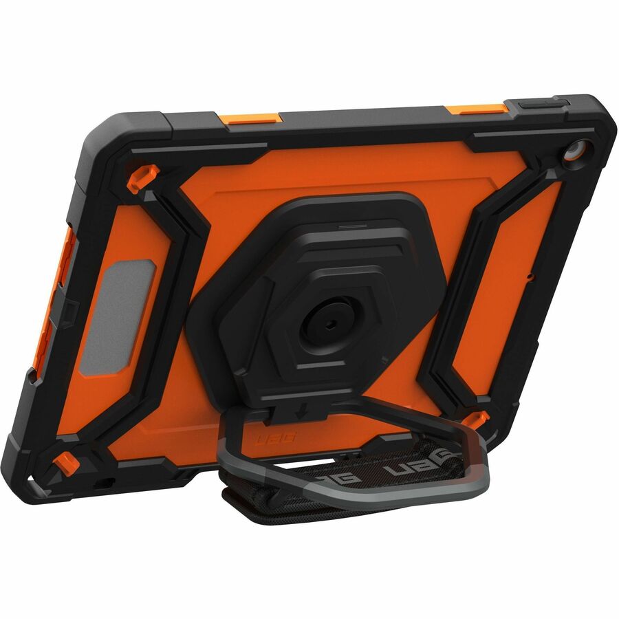 Urban Armor Gear Plasma Series iPad 10.2" (9th Gen, 2021) Case with Kickstand and Hand Strap - Orange/Black