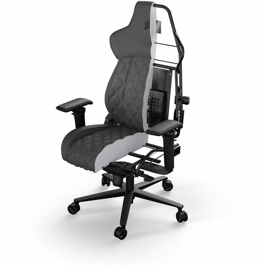 Corsair TC500 LUXE Gaming Chair - For Gaming - Fabric, Metal, Steel, Polyurethane, Foam - Shadow