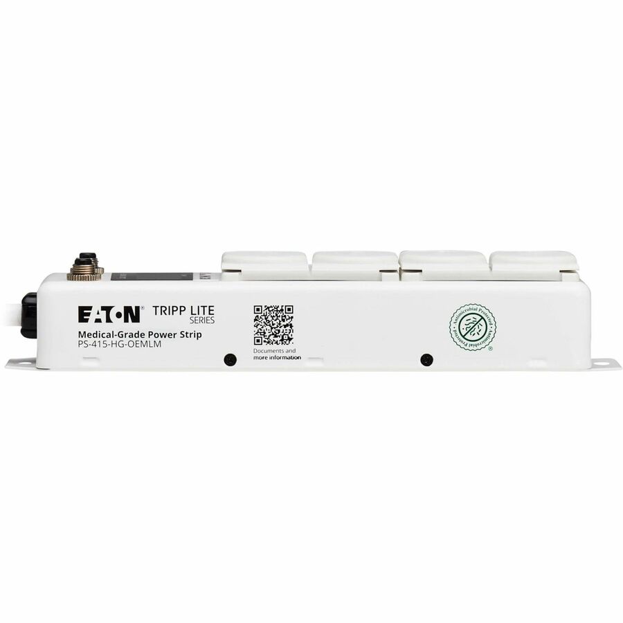 Eaton Tripp Lite Series Safe-IT UL 1363A Medical-Grade Power Strip for Patient Care Vicinities, 4 Hospital-Grade Outlets, Load Monitor, Safety Covers, Antimicrobial, 15 ft. (4.6 m) Cord