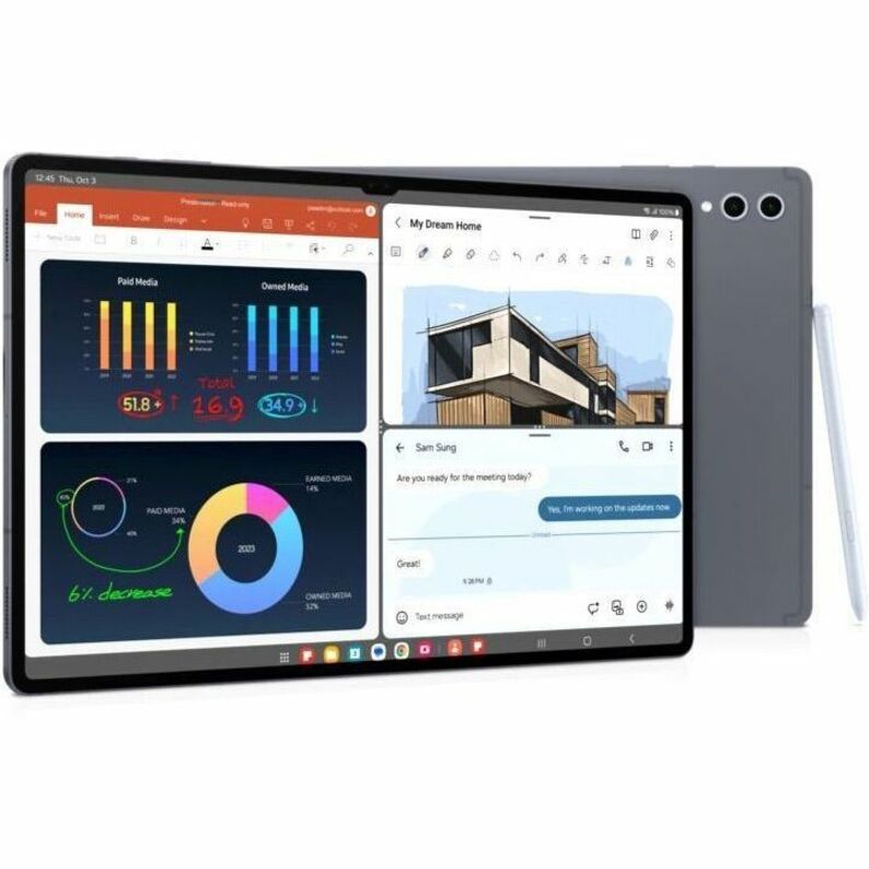Samsung Galaxy Tab S10+ SM-X820 Tablet - 12.4" WQXGA+ - MediaTek Dimensity 9300+ (MT6989) Octa-core - 12 GB - 512 GB Storage - Android 14 - Moonstone Gray