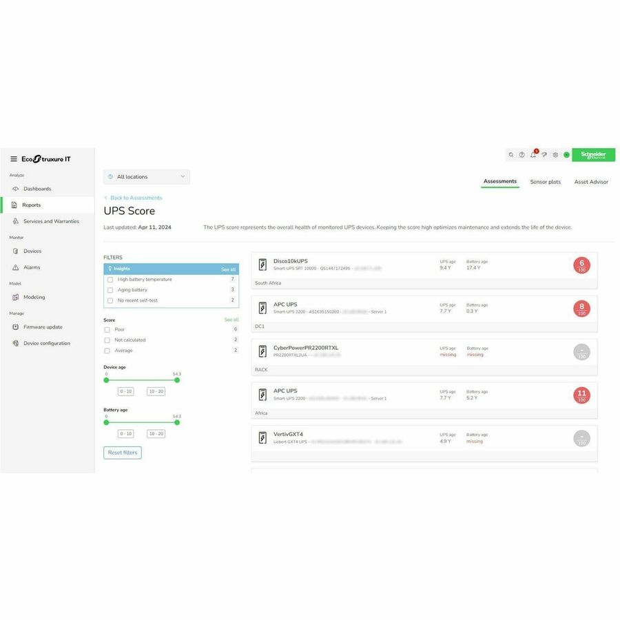 Subscription, Ecostruxure IT Expert, 1 year, 100 nodes, Digital, Remote monitoring and management of Data Centers.