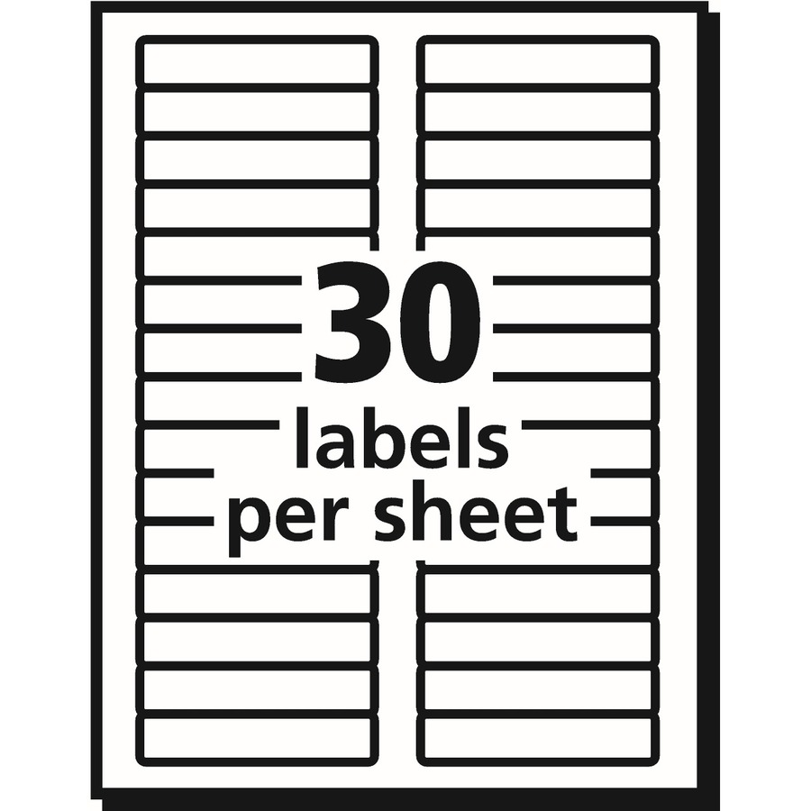 Avery® TrueBlock File Folder Labels - Permanent Adhesive - Rectangle -  Laser, Inkjet - White - Paper - 20 / Sheet - 20 Total Sheets - 1200 Total Throughout File Cabinet Label Template