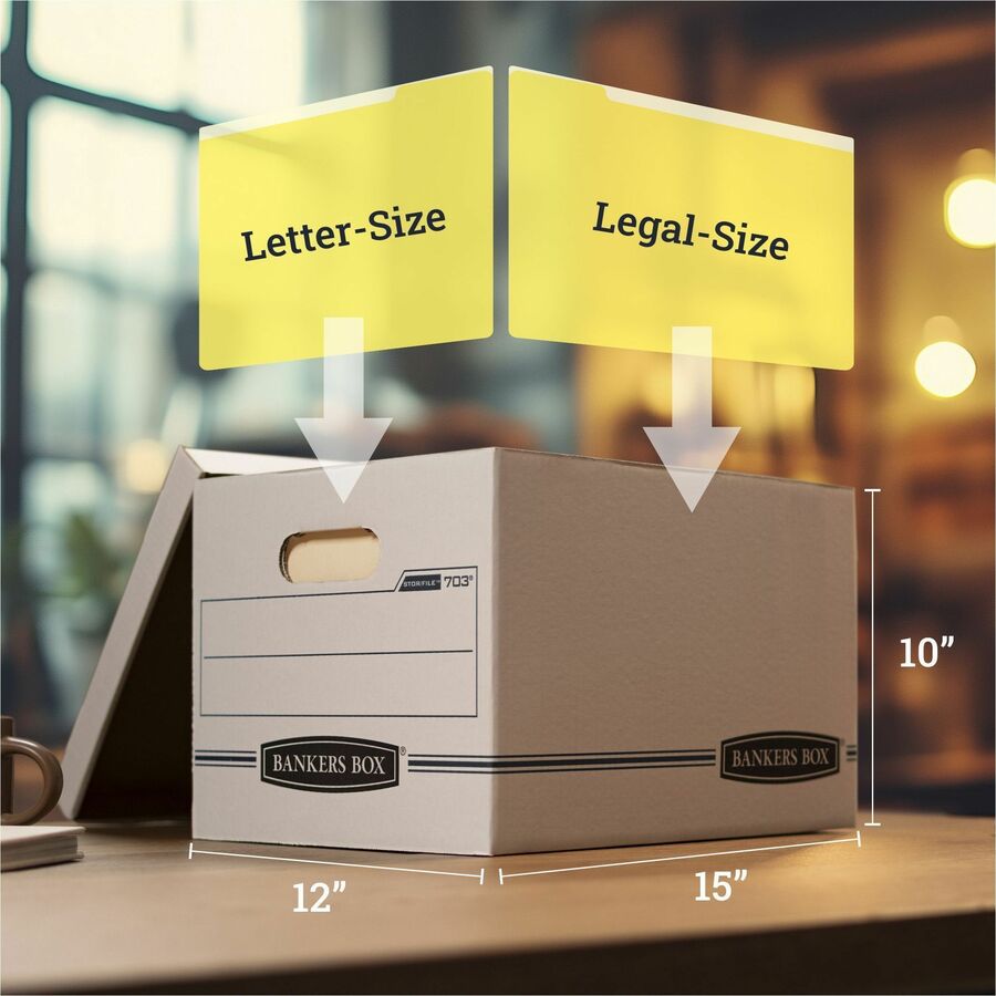 Basic Box Closure Bankers Box STOR/FILE 703 Basic-duty Storage Box - Internal Dimensions ...