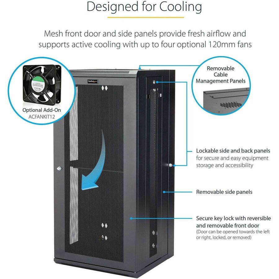 Server Rack 26u StarTech.com 26U Wall-Mount Server Rack Cabinet - 20 in. Deep - Hinged