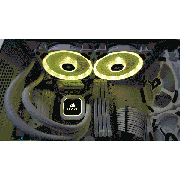 CORSAIR LL120 RGB 120mm Dual Light Loop White RGB LED PWM Fan - 1 Pack