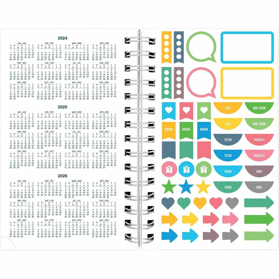 Blueline Academic Daily Planner Spring 2024-2024 - Blue - Bilingual