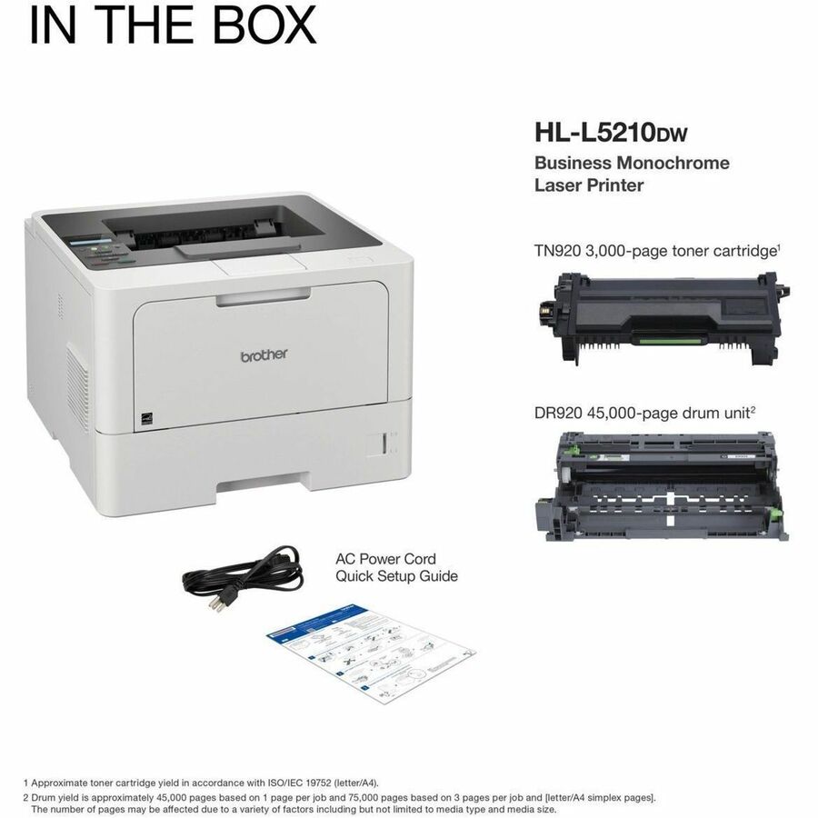 Brother HL-L5210DW Business Monochrome Wireless Laser Printer