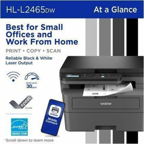 Brother HL-L2465DW Wired & Wireless Laser Multifunction Printer - Monochrome
