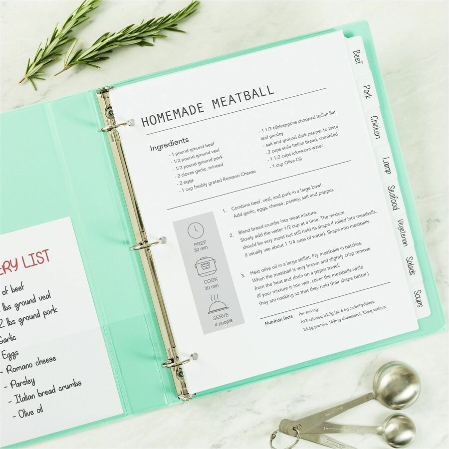 Avery&reg; - Grand onglet Intercalaires &eacute;criture et effa&ccedil;ables 8 onglets