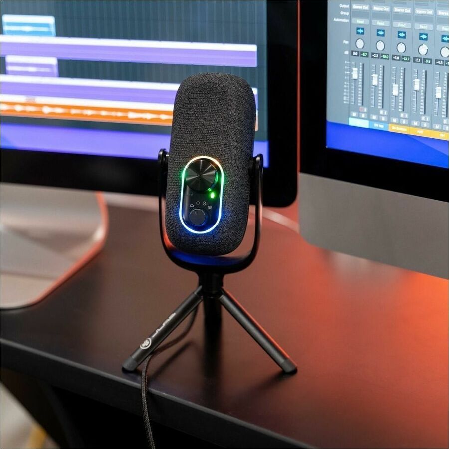 Black EPIC TALK USB desktop microphone for voice calls and content recording — alternate view 12