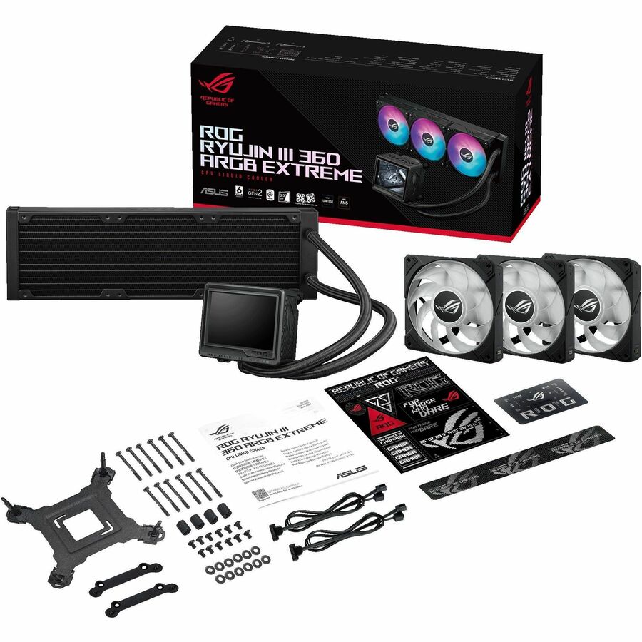 ASUS ROG RYUJIN III 360 ARGB EXTREME 360 mm AIO cooler with 3.5-inch LCD and ARGB lighting — alternate view 12