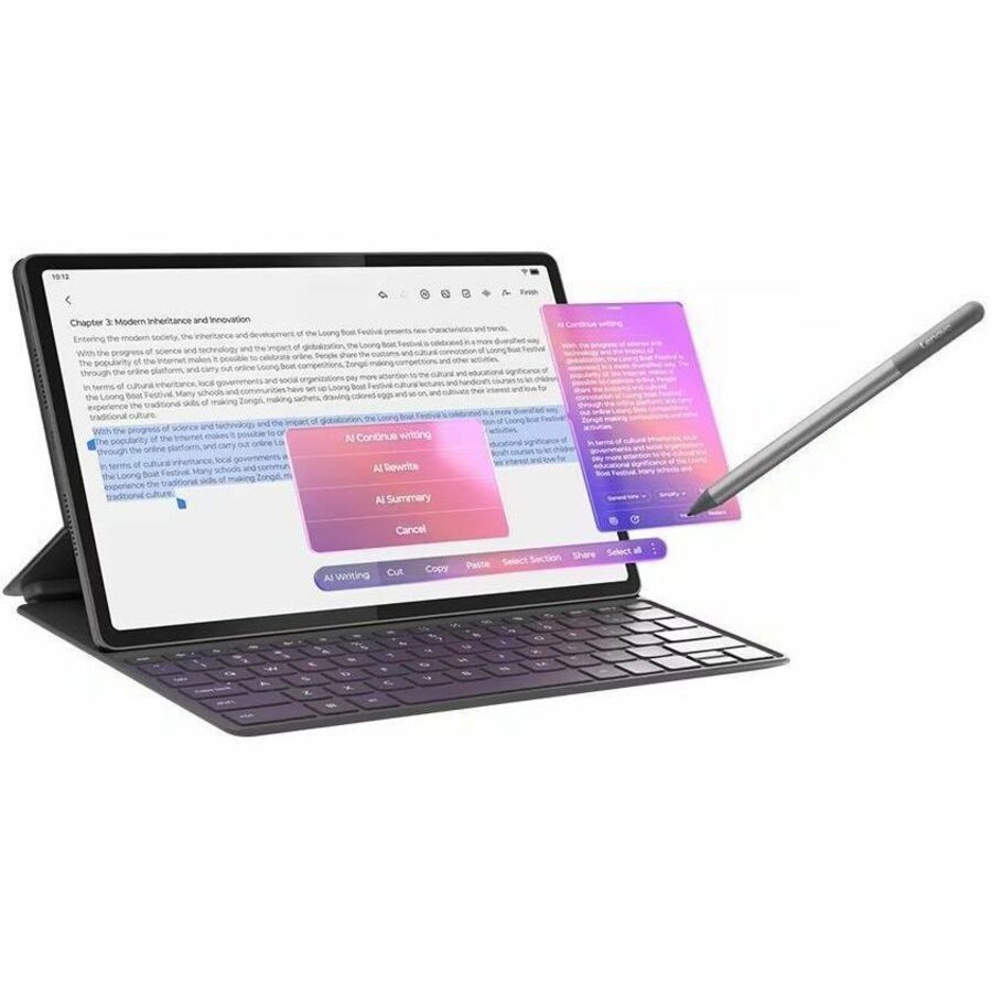 Lenovo - Tablette Idea Tab Plus TB361FU - 12,1 po 2.5K - MediaTek Dimensity 6400 (6 nm) Octa-core (8 c&oelig;urs) - 8 Go - 128 Go Stockage - Android 15 - Gris luna