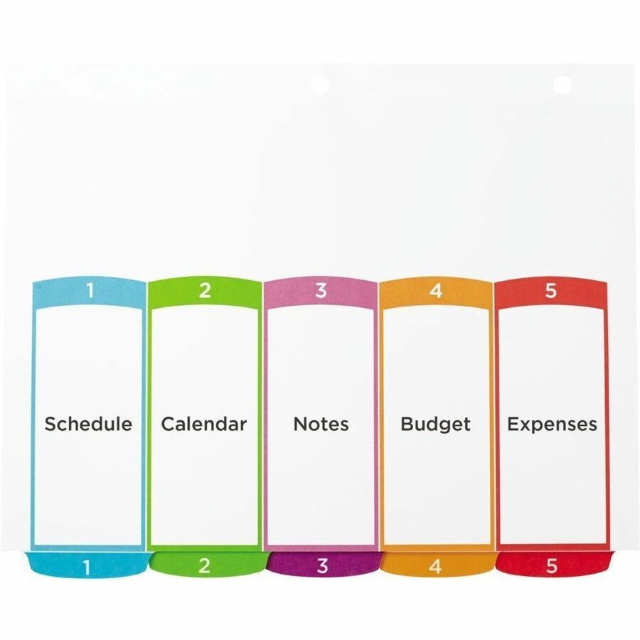 Intercalaires Ready Index&reg; personnalisables avec table des mati&egrave;res 5 onglets, pour imprimantes Laser et Jet d'encre