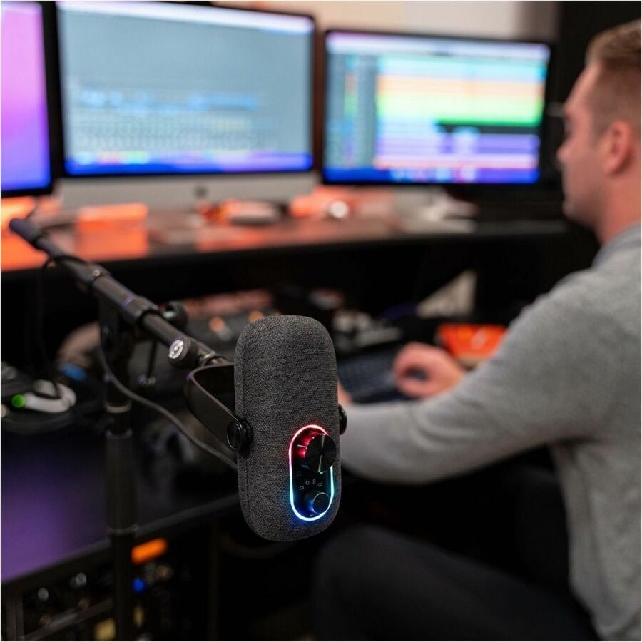 Black EPIC TALK USB desktop microphone for voice calls and content recording — alternate view 13