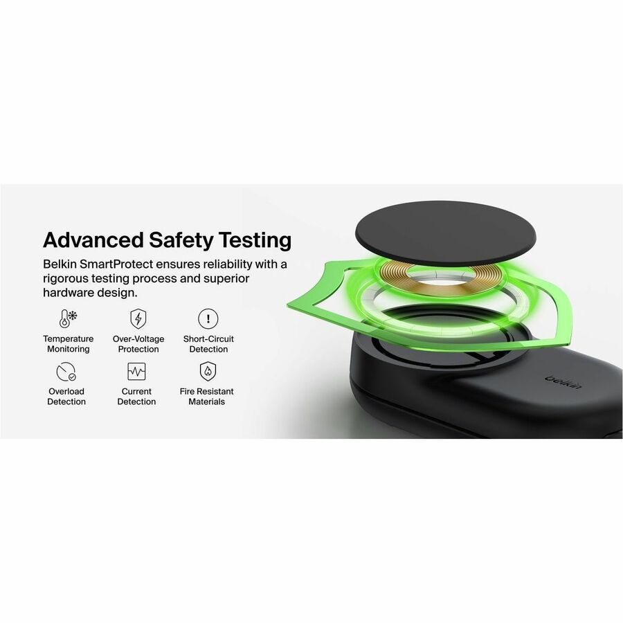 Belkin 25W 2-in-1 Wireless Foldable Magnetic Qi2 Charging Pad for Smartphones & Airpods - USB-C Port - Black