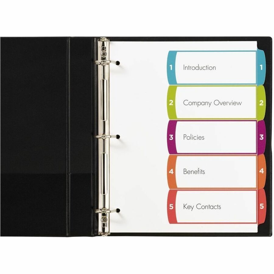Intercalaires Ready Index&reg; personnalisables avec table des mati&egrave;res 5 onglets, pour imprimantes Laser et Jet d'encre