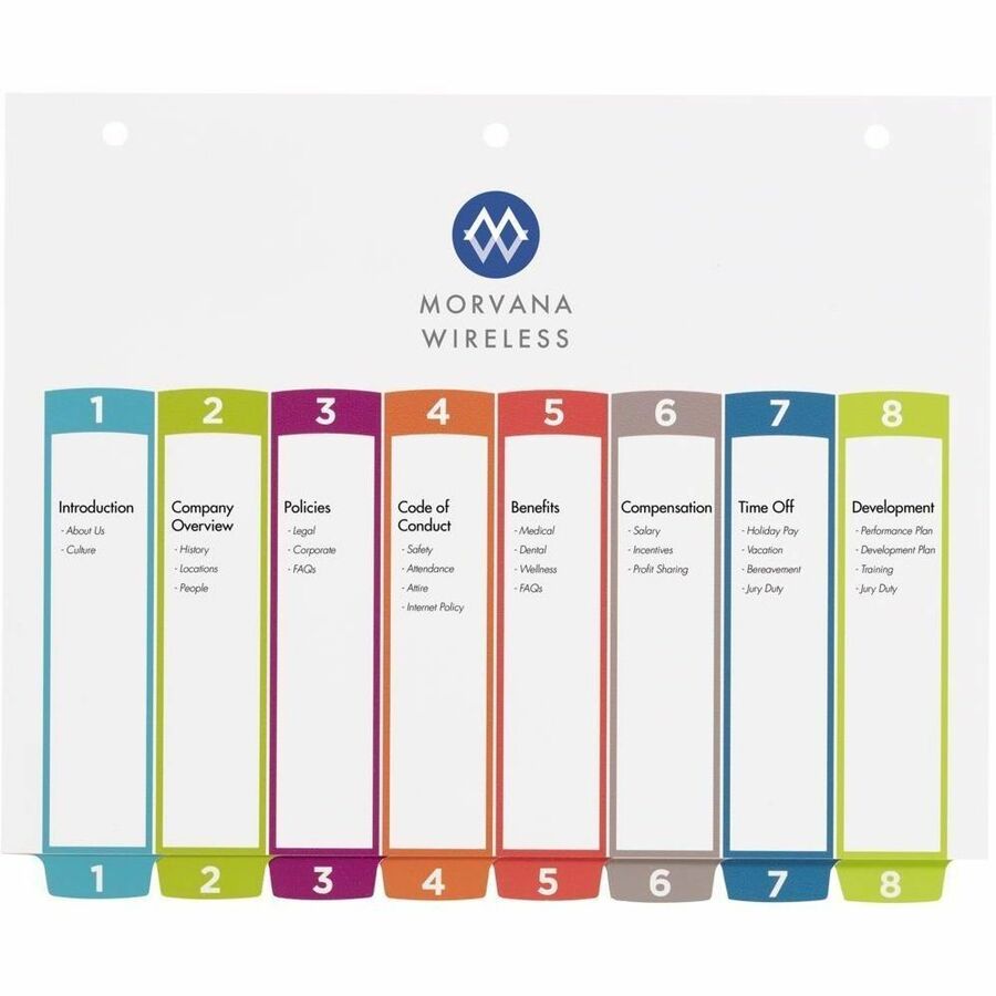 Avery Ready Index&reg; Customizable Table of Contents Dividers 8 Tabs, for Laser and Inkjet Printers