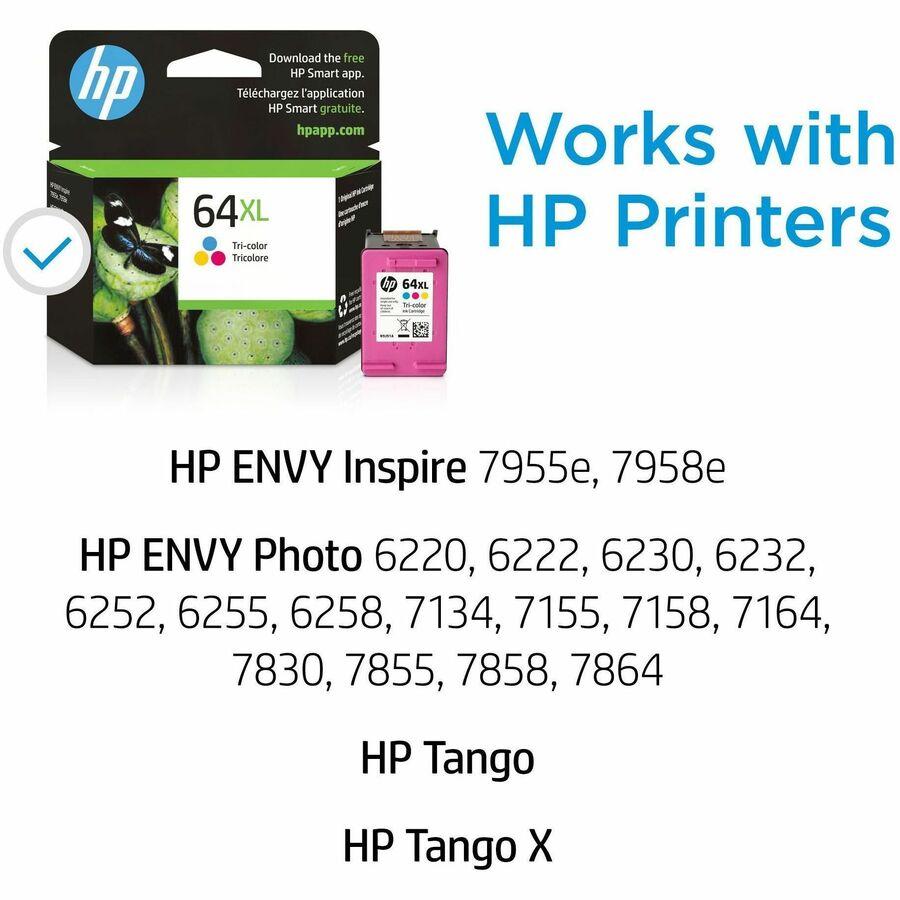HP 64XL Original High Yield Inkjet Ink Cartridge - Tri-color - 1 Each