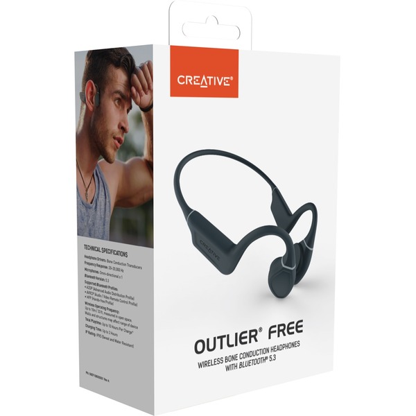 CREATIVE Outlier Free Wireless Bone Conduction Headphones, Dark Grey