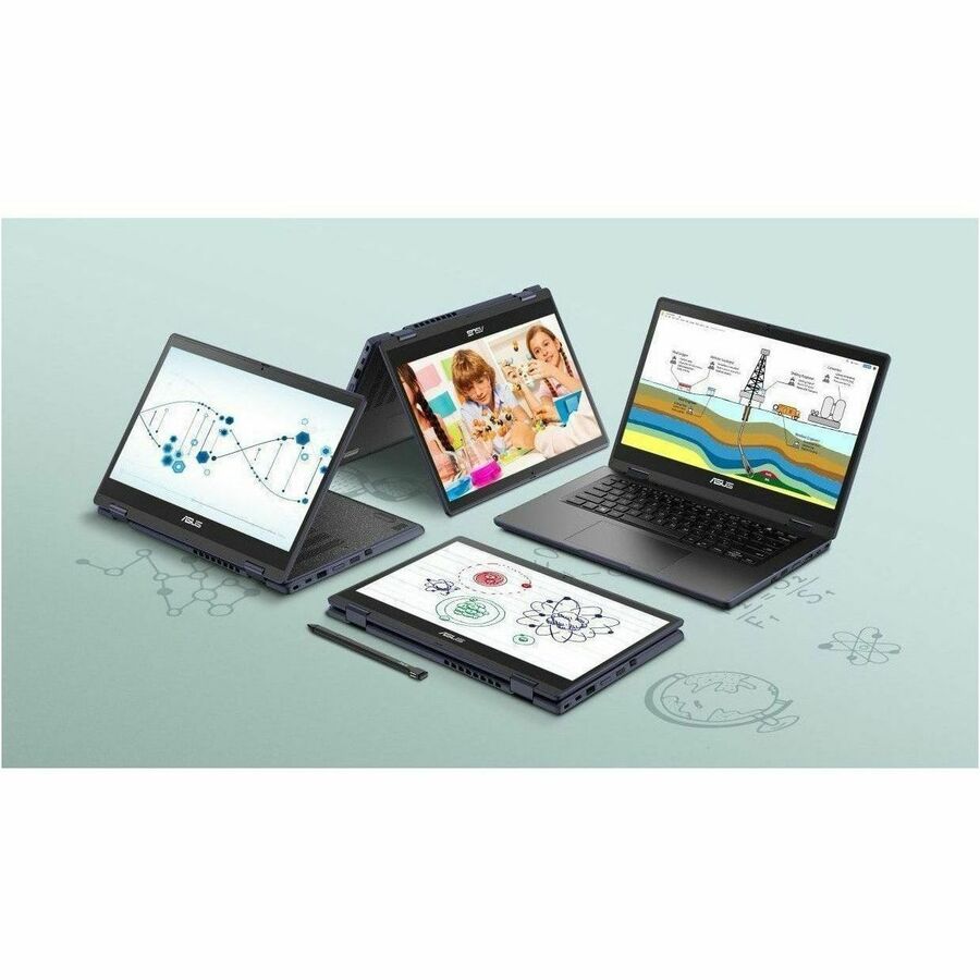 ASUS BR1402FGA 14-inch 2-in-1 laptop with touchscreen in grey — alternate view 14