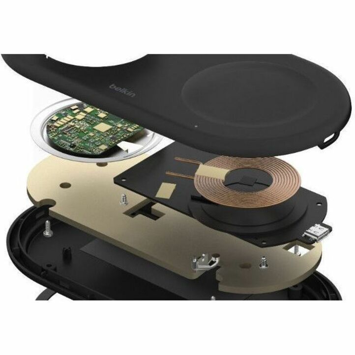 Belkin 25W 2-in-1 Wireless Foldable Magnetic Qi2 Charging Pad for Smartphones & Airpods - USB-C Port - Black