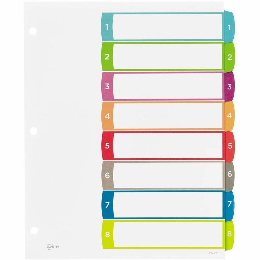 Avery Ready Index&reg; Customizable Table of Contents Dividers 8 Tabs, for Laser and Inkjet Printers