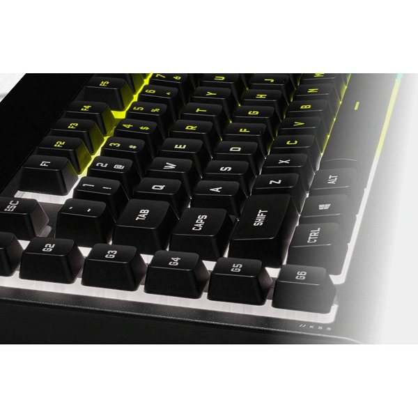 The CORSAIR K55 RGB PRO Gaming Keyboard lights up your desktop with five-zone dynamic RGB backlighting and powers up your gameplay with six easy to set up dedicated macro keys. The K55 RGB PRO XT is certified for IP42 dust and spill-resistance to stand up