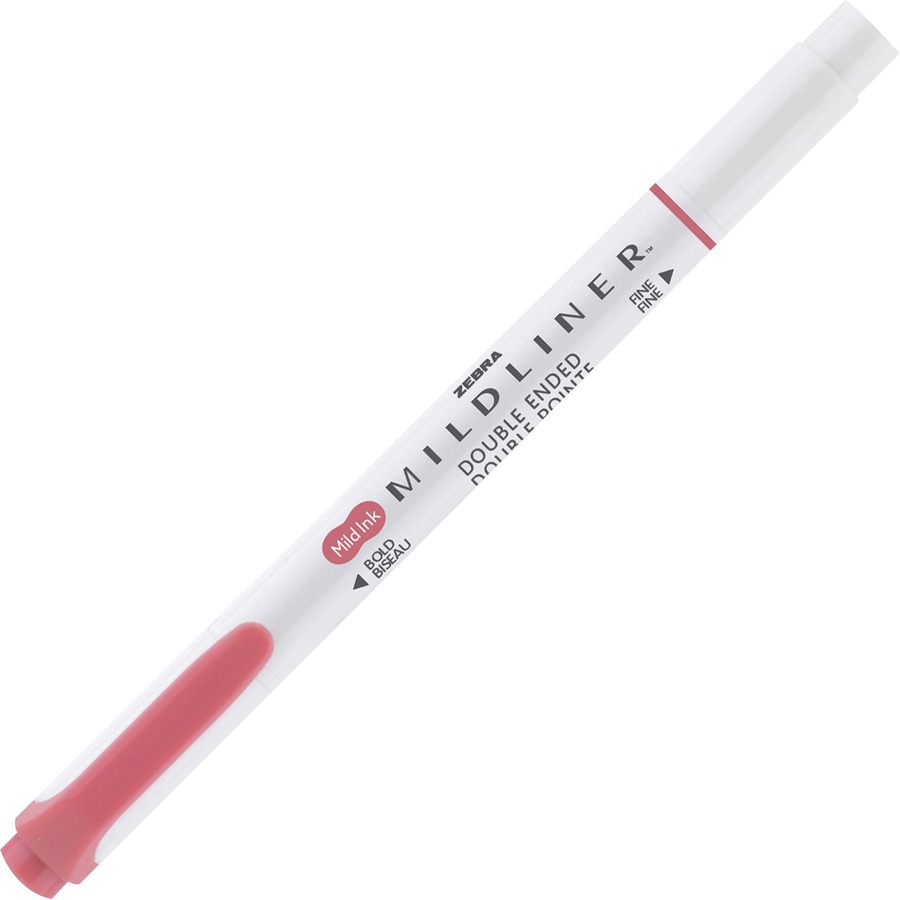  Zebra Mildliner Double-Sided Highlighter - Fine / Bold - Mild  Red