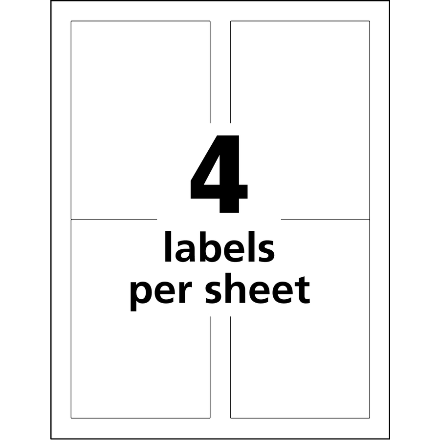 Avery® UltraDuty Warning Label - Permanent Adhesive - Rectangle - Laser -  White - Film - 21 / Sheet - 21 Total Sheets - 21 Total Label(s) - 21 / Box Within 4 Per Page Label Template
