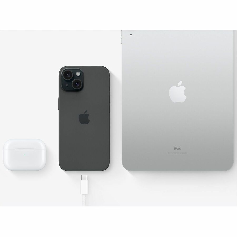 Apple iPhone 15 in Black showing the 6.1-inch display with Dynamic Island and dual rear cameras — alternate view 17