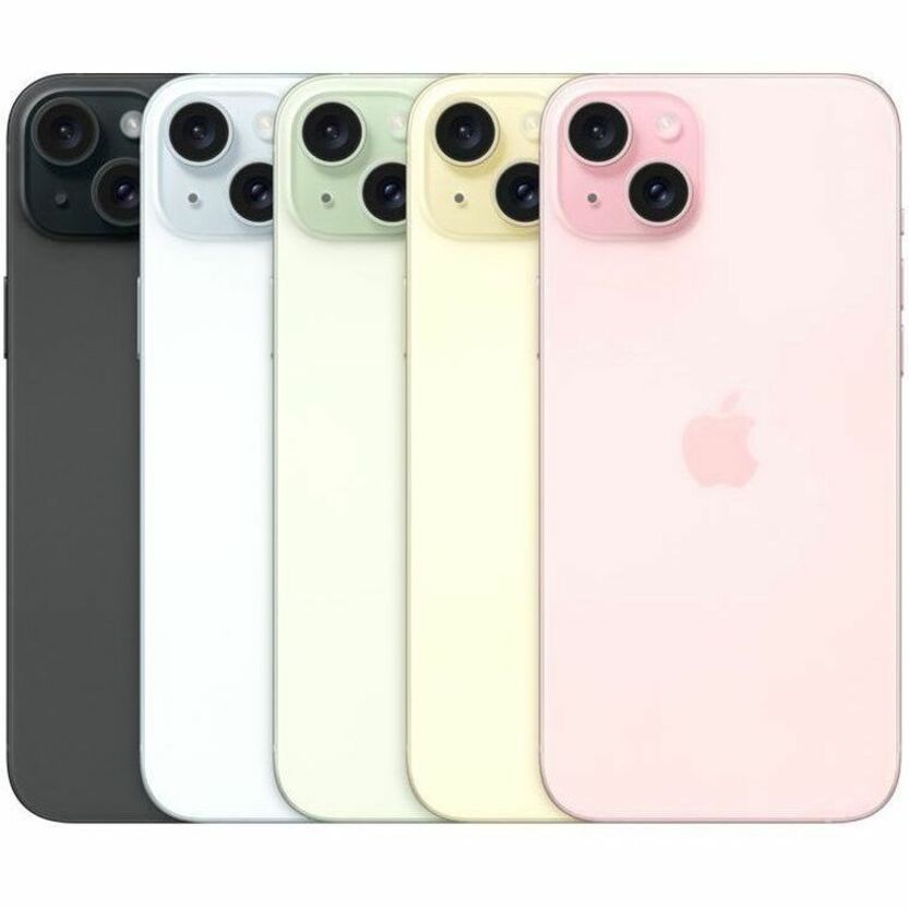 Apple iPhone 15 in Black showing the 6.1-inch display with Dynamic Island and dual rear cameras — alternate view 18