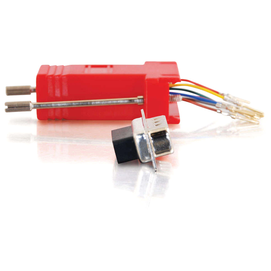 C2G RJ45 to DB9 Male Modular Adapter - Red