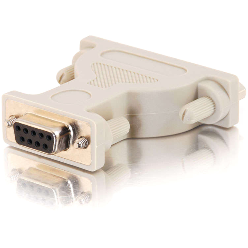 C2G DB9 Female to DB25 Male Serial Adapter - 1 Pack - 1 x 9-pin DB-9 Serial Female - 1 x 25-pin DB-25 Serial Male - Beige
