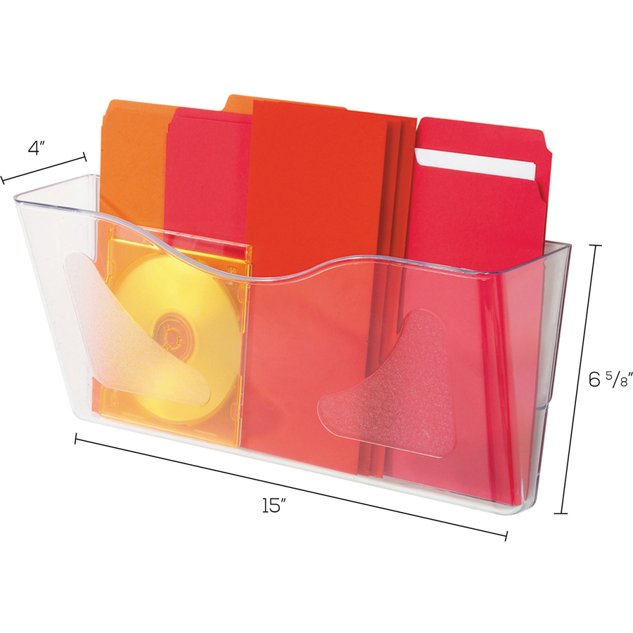 Deflecto Euro-Style DocuPocket - 1 Pocket(s) - 6.6" Height x 15" Width x 4" Depth - Clear - Plastic - 1 Each
