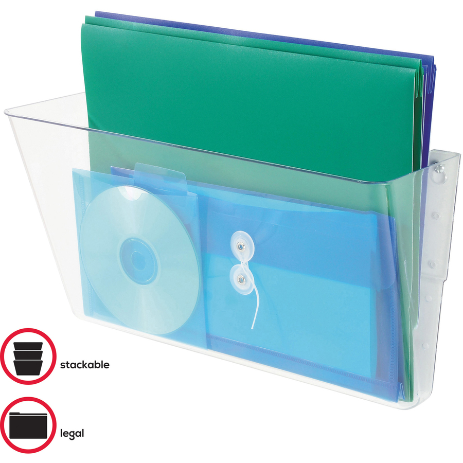 Deflecto EZ Link Stackable DocuPocket - 1 Compartment(s) - 7" Height x 16.3" Width x 4" Depth - Stackable - Clear - 1 Each = DEF74301
