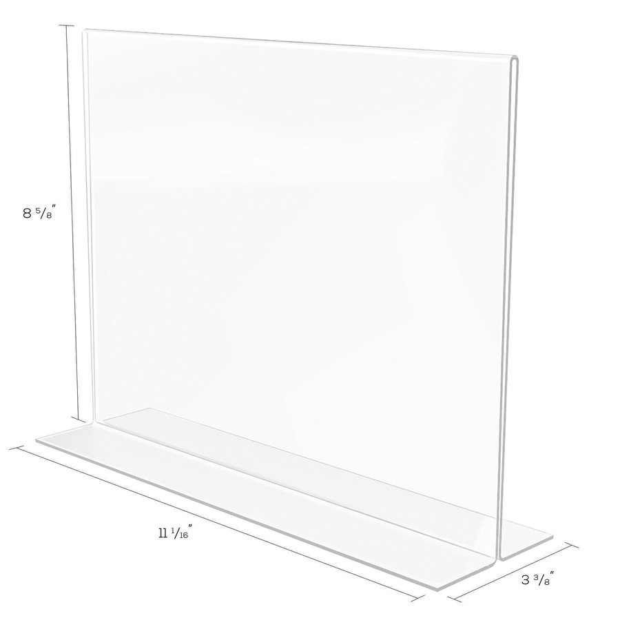 Deflecto Classic Image Double-Sided Sign Holder - 1 Each - 11" (279.40 mm) Width x 8.50" (215.90 mm) Height - Rectangular Shape - Self-standing, Bottom Loading - Plastic - Clear = DEF69301