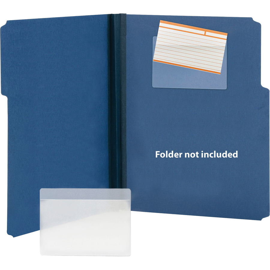 Smead Self-Adhesive Pockets - 5 5/16" x 3 5/8" Sheet - Clear - Poly - 100 / Box - Vinyl/Plastic Pockets & Sleeves - SMD68153