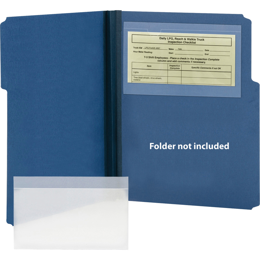 Smead Self-Adhesive Pockets - 9" x 5 9/16" Sheet - Clear - Poly - 100 / Box = SMD68185